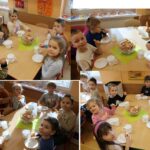 Dzieci z grupy Biedronek jedzą faworki