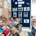 Dzieci oglądają film edukacyjny pt Szpak Laura w budce lęgowej (Copy)