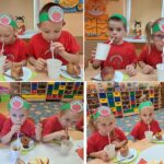 Dzieci podczas degustacji jabłek i soku jabłkowego (1)