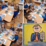 Dzieci z oddziału Biedronek kolorują obrazek Rzecznika Praw Dziecka