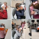 Dzieci oglądają wirtualny świat przez okulary VR
