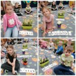 Dzieci układają z liter nazwy kwiatów