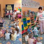 Dzień Głośnego Czytania- nauczycielka z dziećmi