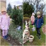 dziec z prezentami od zajączka