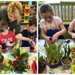 Dzieci sadzą cebulki