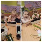 Dzieci sadzą cebulki kwiatów