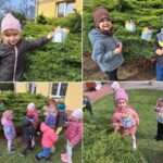 dziec z prezentami od zajączka