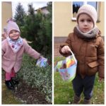 dziec z prezentami od zajączka