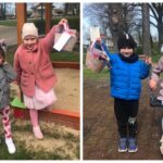 dziec z prezentami od zajączka