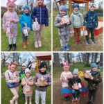 dziec z prezentami od zajączka