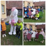 dziec z prezentami od zajączka