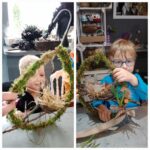 Przyklejamy piórka i jajeczka