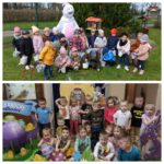 dziec z prezentami od zajączka