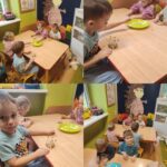 Dzieci z grupy Żuczków wykonuja prace plastyczną