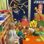 Przedszkolaki segregują obrazki do odpowiedniego drzewa