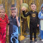 Zdjęcie dzieci w kostiumie, bal karnawałowy w oddziale Biedronek