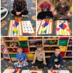 Dzieci układają tangram