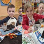 Dzieci z oddziału Biedronek zakładają wiosenny kącik przyrodniczy