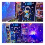 dzieci patrzą przez teleskop