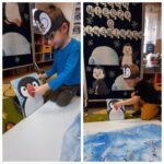 Mrówki karmią pingwina