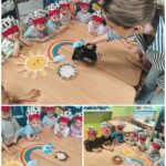 Nauczycielka prezentuje dzieciom eksperyment