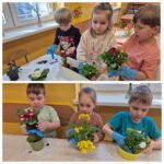 Przedszkolaki sadzą kwiaty