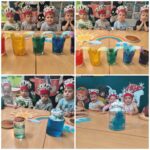 Żuczki patrzą na teńczę wykonaną z barwników