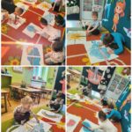 Żuczki układają puzzle na dywanie