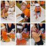 Dzieci karmią królika