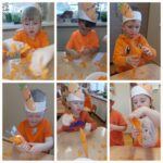 Dzieci podczas pracy manualnej '' marchewki''