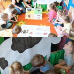 Dzieci poznaja rodzinkę krówek.