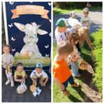 Dzieci-z-oddzialu-Zuczki-z-koszyczkami-przy-tablicy-z-krolikiem-wielkanocnym