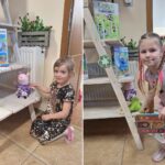 Dziewczynki dają przedmioty do kącika wymiany