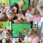 Dziewczynki obierają jajka ze skorupek