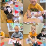 Dzieci podczas pracy przy laurkach