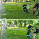 zabawa w trafianie wodą do ognia