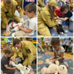 Dzieci opatrują misia