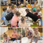 Dzieci podczas zajęć na dywanie