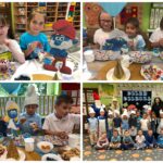 Dzieci przy stole i z całą grupą