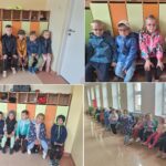 Przedszkolaki w szatani oraz na korytarzu szkolnym