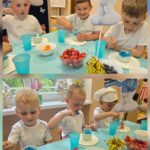 Smerfowy poczęstunek dla dzieci z oddziału Krasnoludki