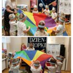 Mrówki wesoło bawią się chustą