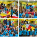 Zabawy z chustą animacyjną i prezentacje wokano- instrumentalne dzieci