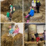 Dzieci bawią się na sianie