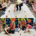 Dzieci dodają części jabłek