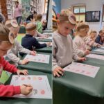 Dzieci podczas wykonywania karty pracy