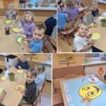 Dzieci podczas wykonywania pracy plastycznej