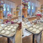 Dzieci sypią ziarna na chleb