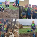 Dzieci z oddziału Biedronek podczas wizyty w gospodarstwie agroturystycznym