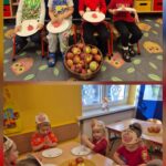 Przedszkolaki wykonują jabłko z masy solnej